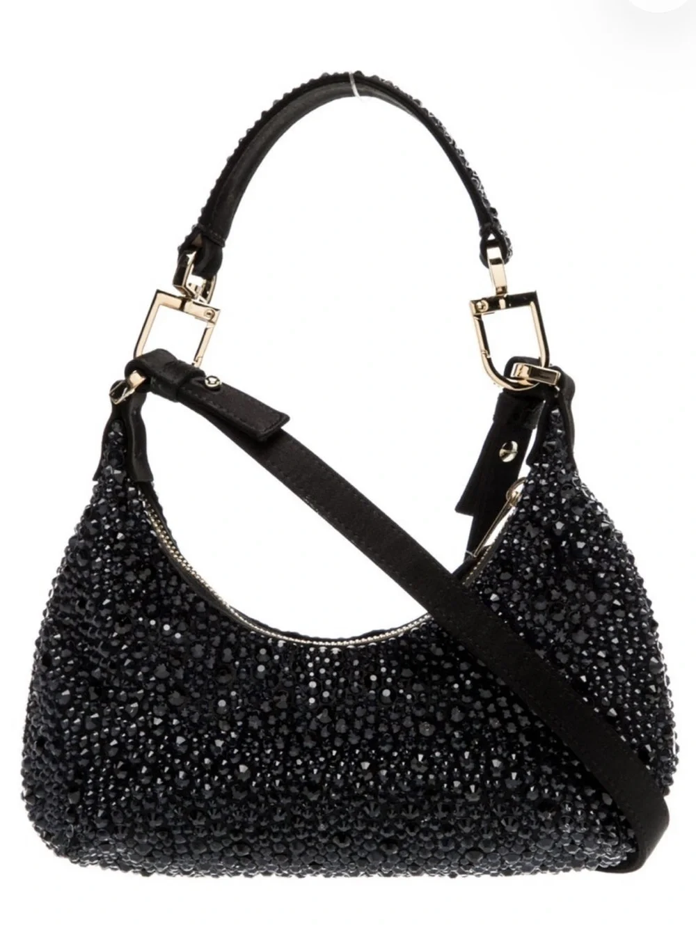 Giorgio Armani Black Crystal-Embellished Shoulder Bag